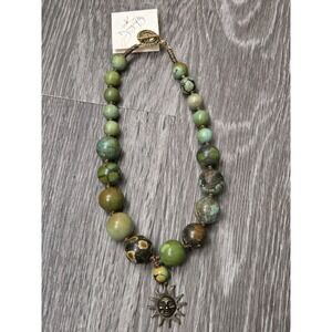 Unique Sunface Chinese Turquoise Necklace Beautifull Rare